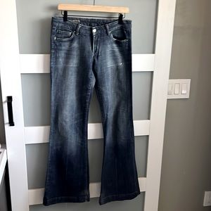 Citizens of Humanity distressed boot cut jeans.